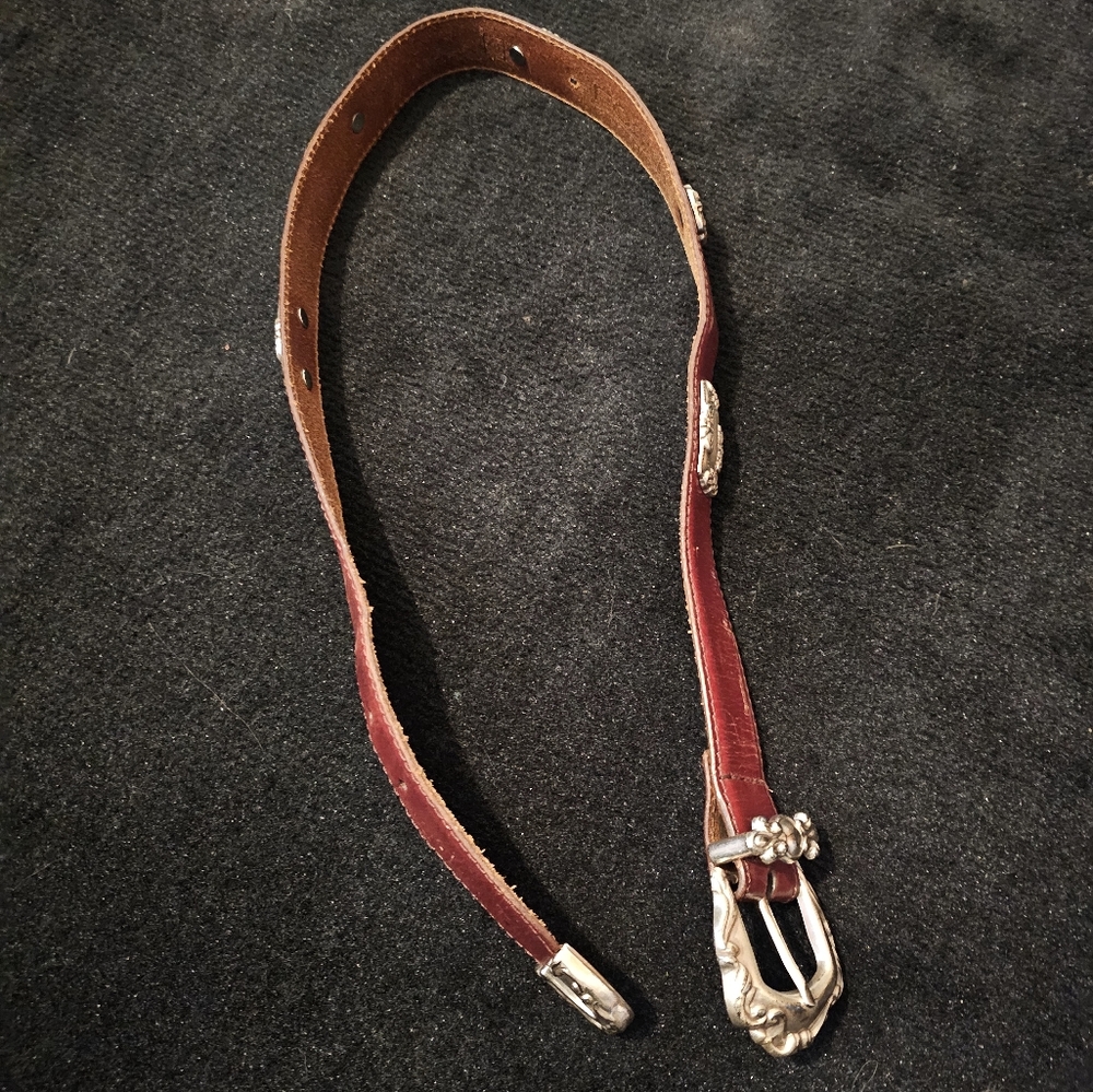 Fossil leather belt